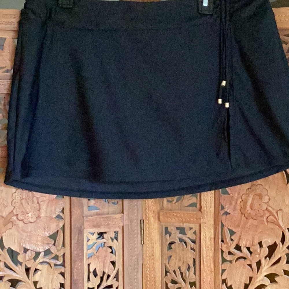 Skirted Bathing Suit Bottom, black